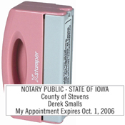 PN40 - Pink Pocket Stamp<br>1/2" x 2"