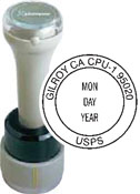 N95-812 - Round Date Stamp with Horizontal Date Format<br>1-1/8" Diameter