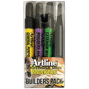 Builders Markers<br>Professional Series Kit<br>4-Pack