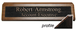 K84 - Reverse Engraved Desk Sign - (WALNUT) Base<br>2" x 8"